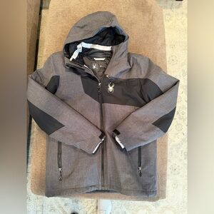 Spyder Men's Charcoal and Black Ski Jacket